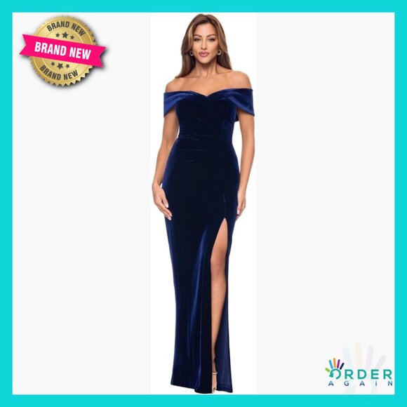 Off Shoulder Velvet Dress Elegant Formal Bodycon Chic Knee Length